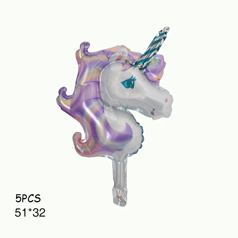 balloon 1pc 18 дюймов Алюминий пленка набор кистей с ручкой в форме единорога воздушный шар с гелием День рождения Baby Shower Единорог вечерние украшения поставки Алюминий воздушный шар - Цвет: balloon 1pc