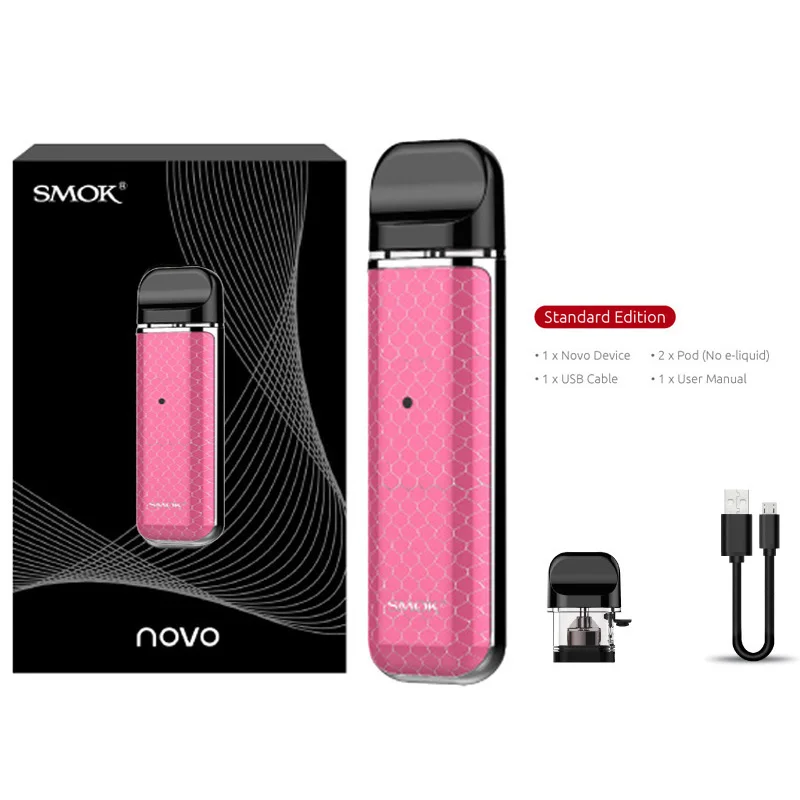 Pink without gift SMOK pod starter kit SMOK novo 2 kit cobra covered vape pen kit с 450 мАч встроенным аккумулятором 2 мл емкость pod system kit - Цвет: Pink without gift