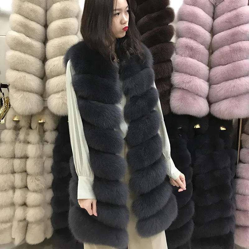 Đầm Nữ Công Sở Full Bóp Thật Lông Áo Vest Nữ Mùa Đông Không Tay Áo Khoác Cáo Lông Overcoats Dài Nữ Lông Áo Mùa Đông quần Áo