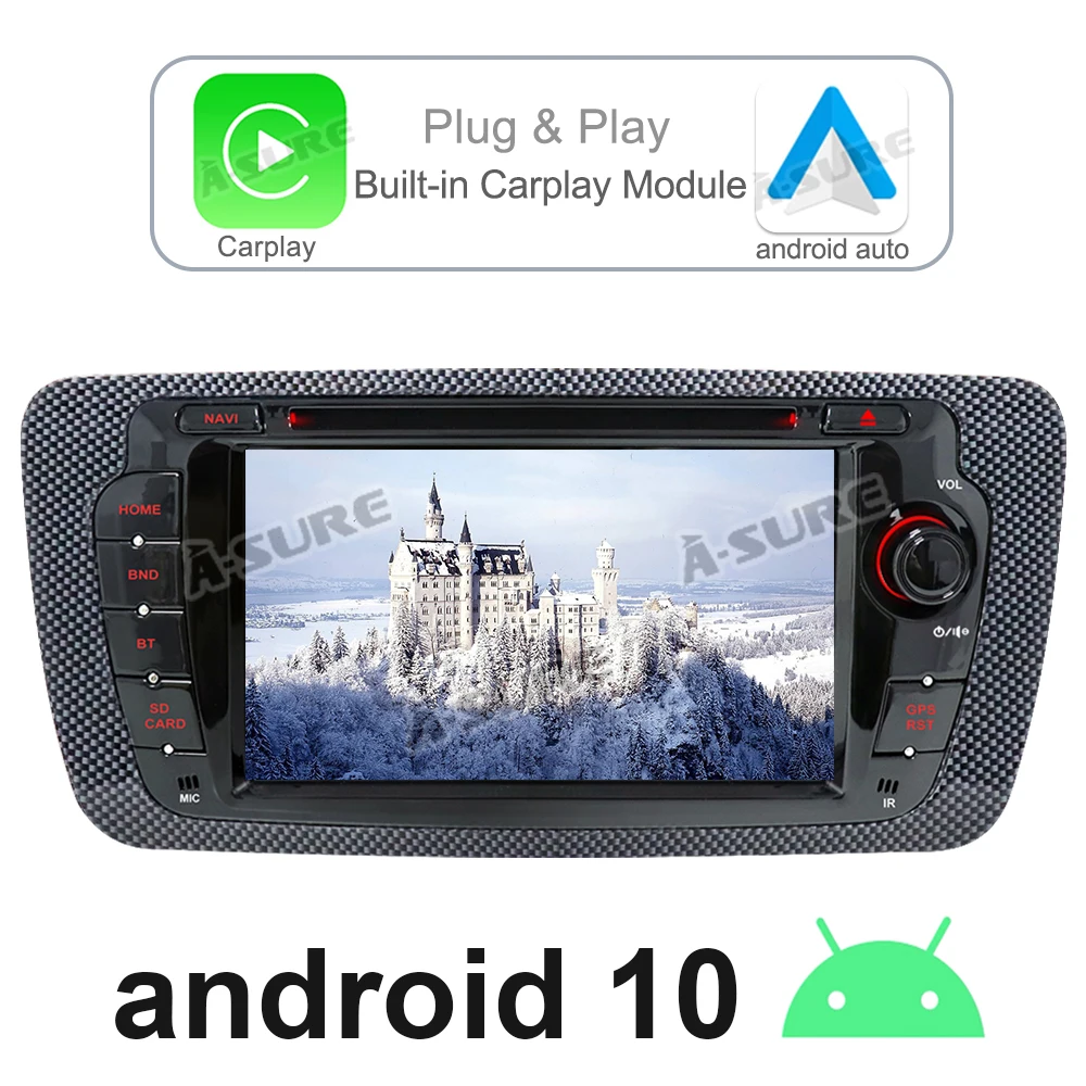 Автомобильный мультимедийный плеер A Sure 2 Din Android 10 двойной тюнер автомагнитола