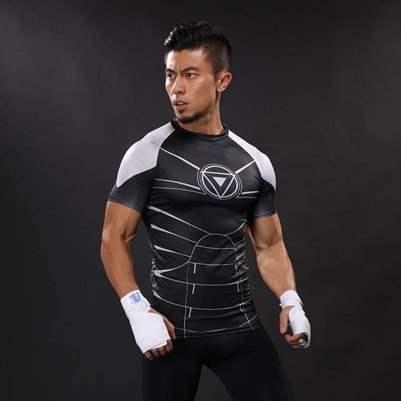 Футболка мужская с принтом супергероя Повседневная модная футболка коротким