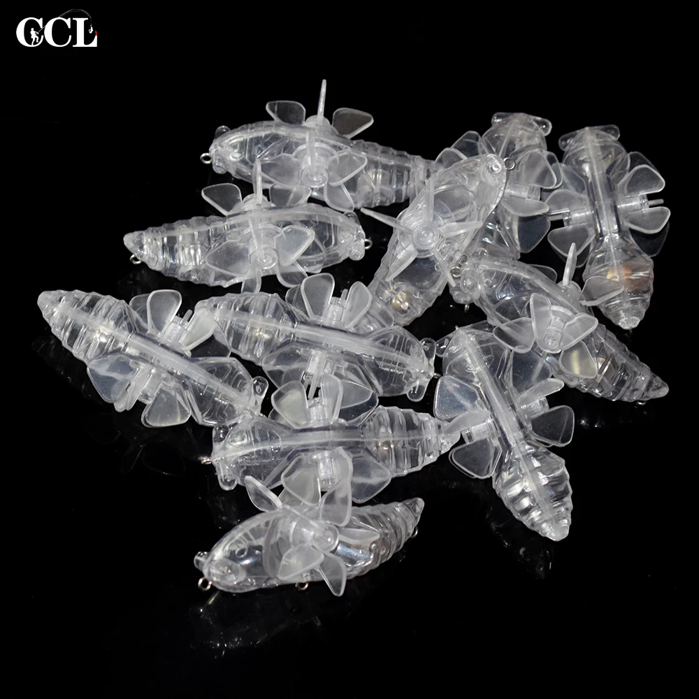 

CCLTBA 10pcs/lot Blank Topwater Cicada Fishing Lures 7.5cm 13.3g Floating Unpainted Insect Hard Baits DIY Fishing Tackle