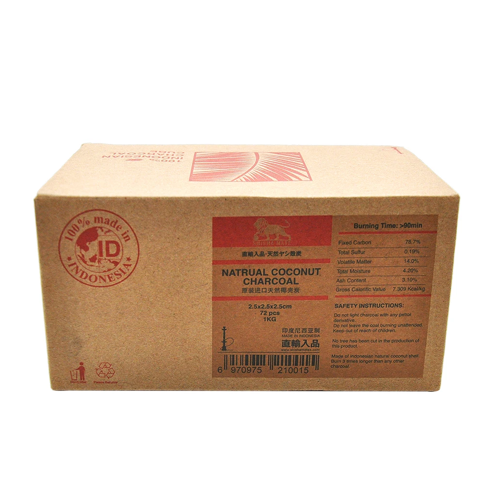 

72Cube/Box Shisha Hookah Charcoal Natrual CoCo Coal Charcoal for Hookah Shisha Chicha Accessorie