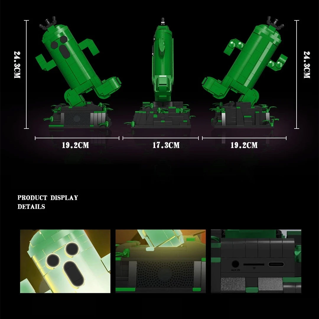 

New Creator Bluetooth Speaker Night Light Cactus Model Building Blocks Bricks Toys Party Room Home Gift Neon Cactus Table Lamp
