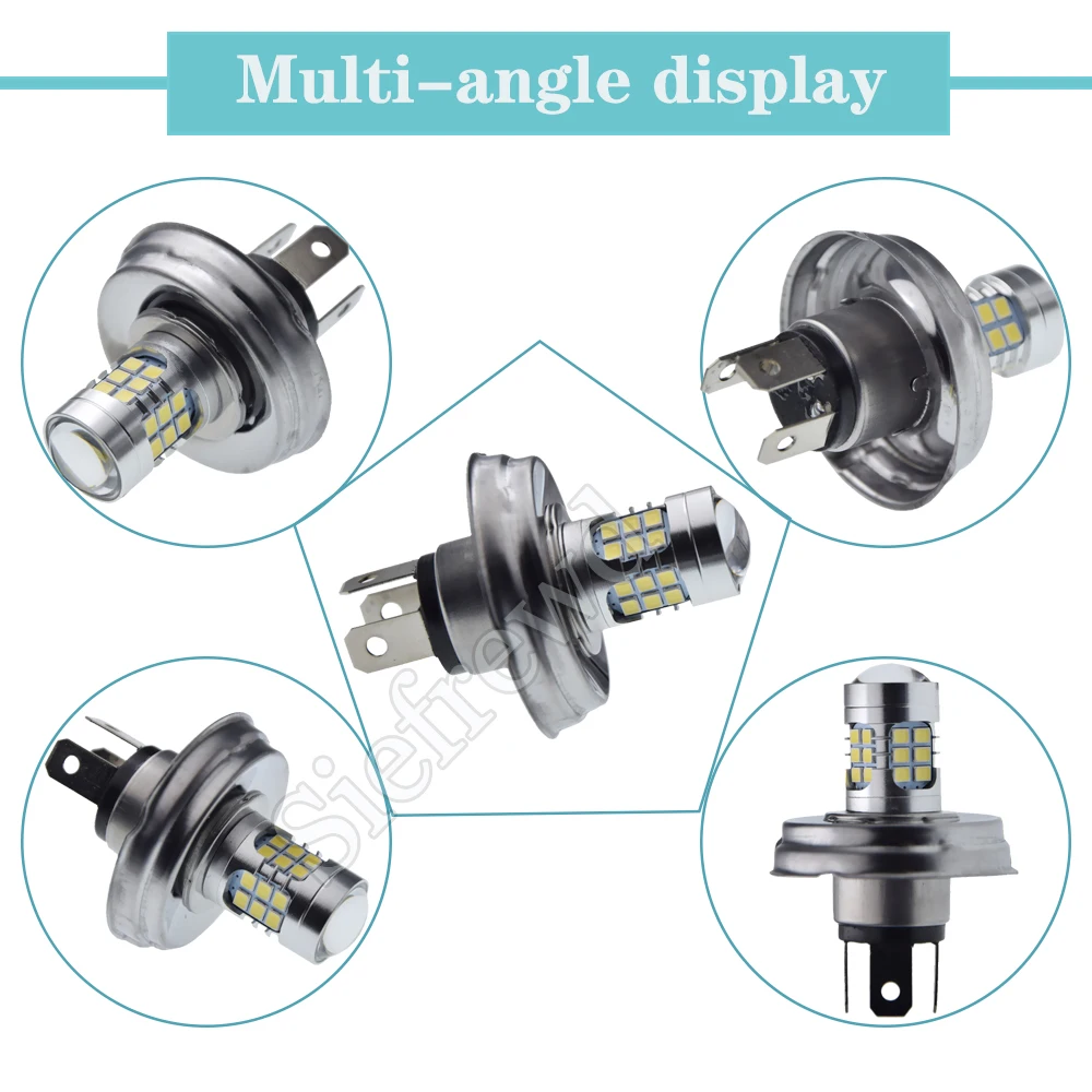 2Pcs P45T LED Lamp Bulb Headlight White 6000K R2 6V 12V For Car Motorcycle Motorbike Scooter ATV Moped Forklift Tractor UTV Bike - купить по