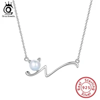 orsa jewels creative geometric modish freshwater pearl pendant necklace for women 100 925 silver choker fine jewelry gpn08