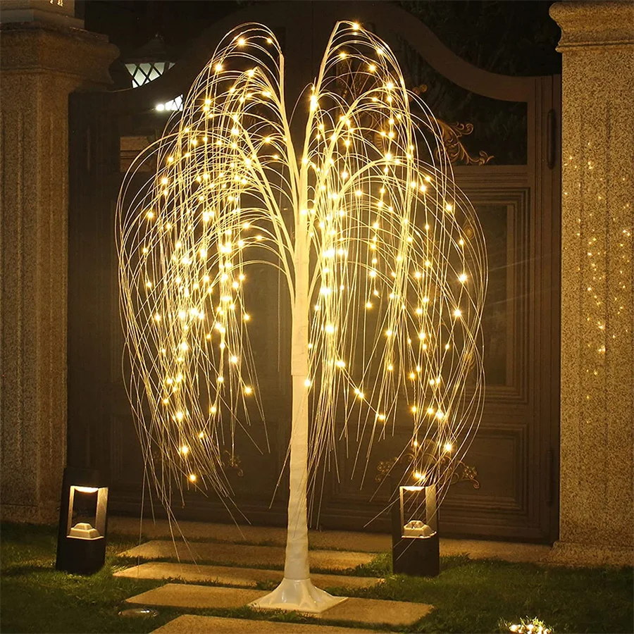 1.5M LED Lighted Willow Tree Christmas Tree String Light with Warm White for Christmas Holiday Garden Party Wedding Decor