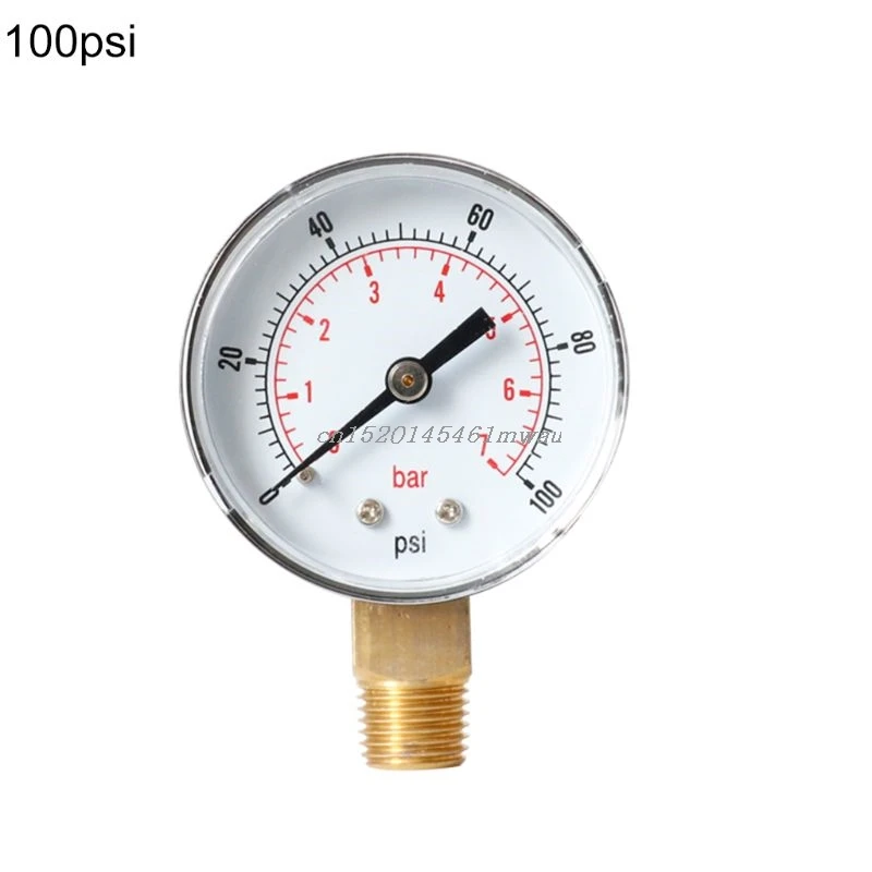 Манометр 52 мм с циферблатом 1/8 &quotBSPT вертикальный 0/15 30 60 100160300 PSI и бар нижним