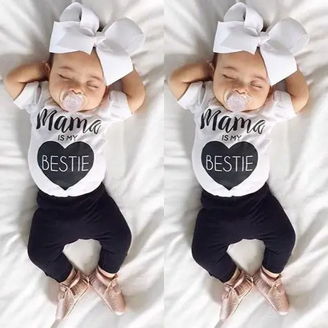 Mama Is My Bestie/Летний комбинезон для маленьких мальчиков и девочек; забавная одежда унисекс для новорожденных; Модный комбинезон с короткими рукавами для малышей
