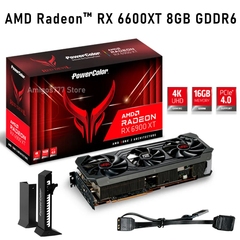 

Graphics Card 16GB GDDR6 PCIE 4.0 Power Color Red Devil AMD Radeon™ RX 6900 XT 16GB GDDR6 Graphics RX 6900XT Mining Card 6900xt