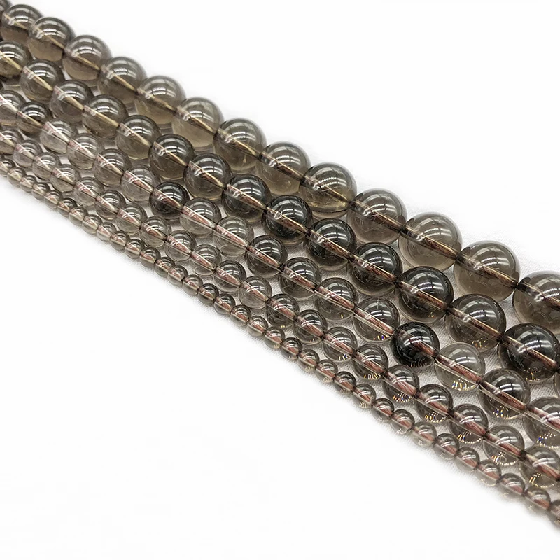 Рисунок 4 - Круглые Бусины Из дымчатого кварца 4