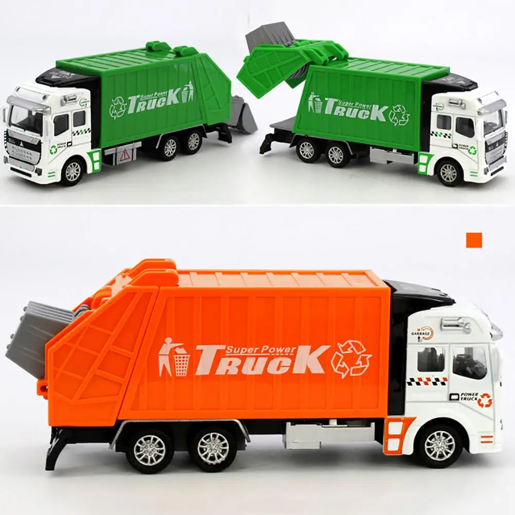 

Мини-мусорная машина 1/48, модель с мусорным баком, детские игрушки, подарок на день рождения