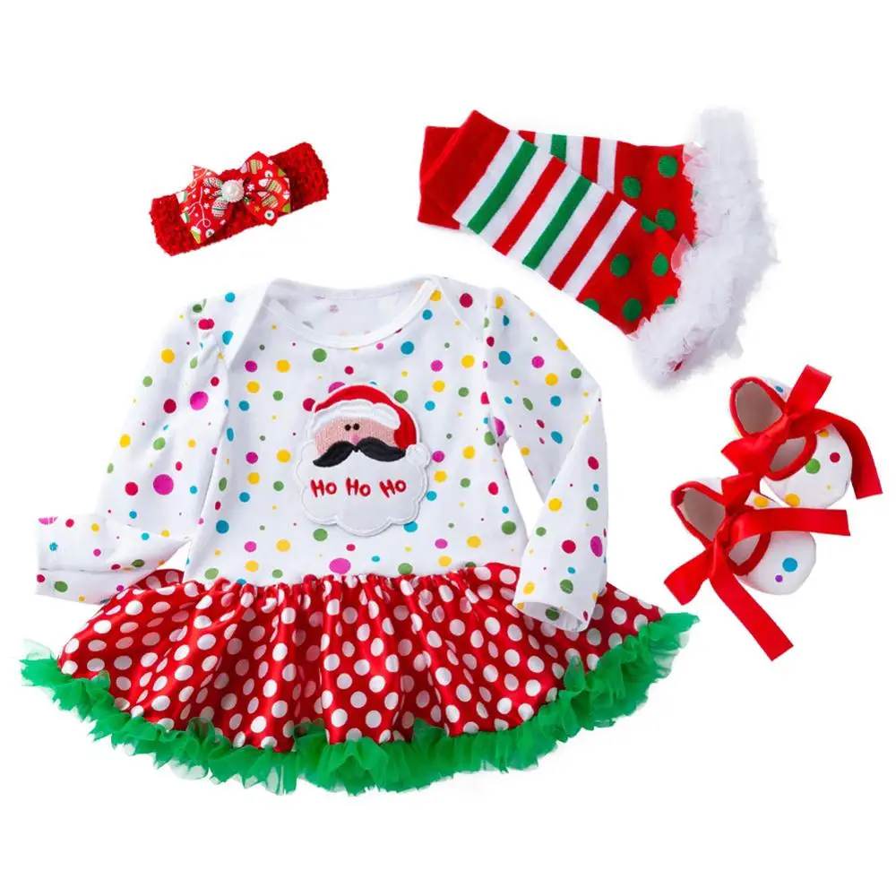 Комплект из 4 предметов для новорожденных Рождественская Одежда маленьких