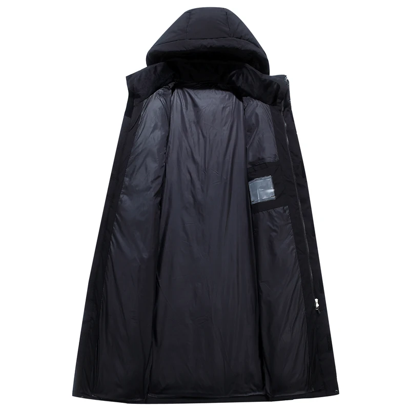 Men Long Thicken Warm Down Coat Black Parkas 2022 Winter 90% White Duck Down Jacket Men Hooded Fashion High Quality Winter Coat