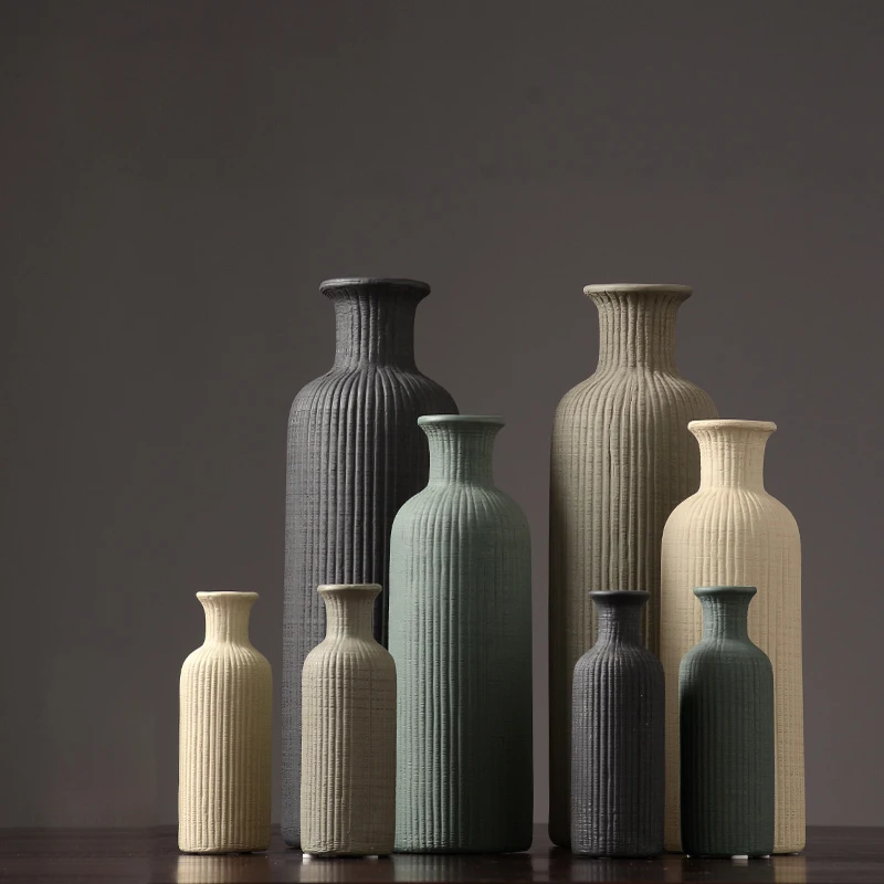 Современная простая керамическая ваза Модная ретро Цветочная композиция