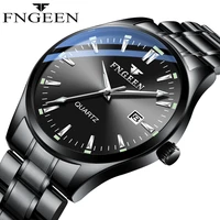 fngeen new mens watch sports luxury brand luminous hands men stainless steel waterpoof quartz wrist watches relogio masculino