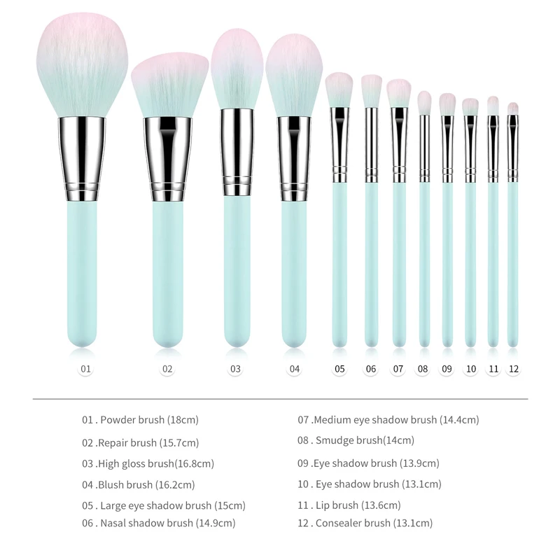 

12pcs Beginner Makeup Brushes Tool Set Cosmetic Powder Eye Shadow Foundation Blush Blending Beauty Make Up Brush Maquiagem