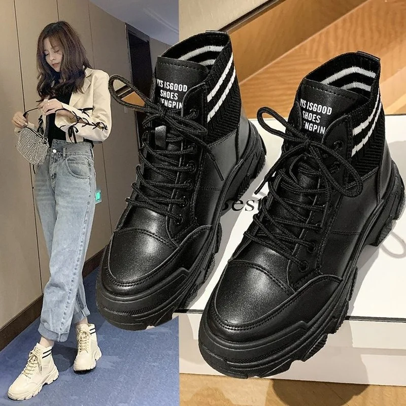 Ботинки Martin женские осенне-зимние новые ботильоны в британском стиле на шнуровке