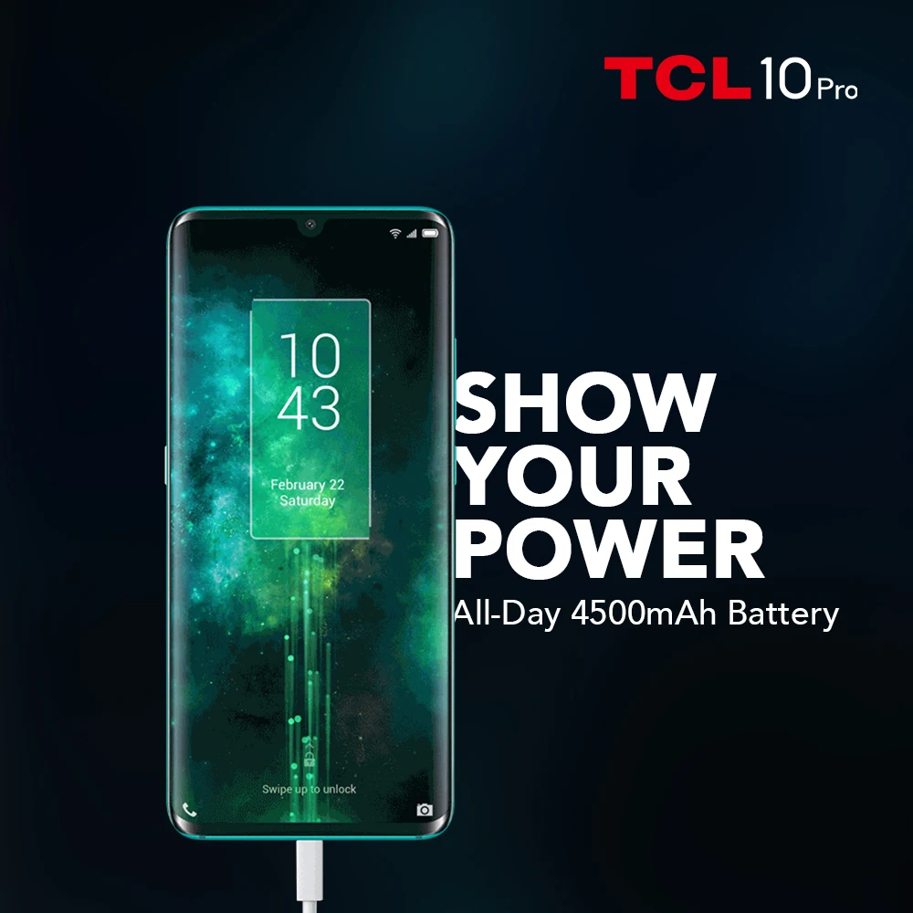 Tel&eacute;fono Inteligente TCL 10 Pro, Original, 6GB/128GB, NFC, c&aacute;mara de 64MP, Snapdragon 675, pantalla curva AMOLED de 6,47 pulgadas, Android 10, bater&iacute;a de 4500mAh-5