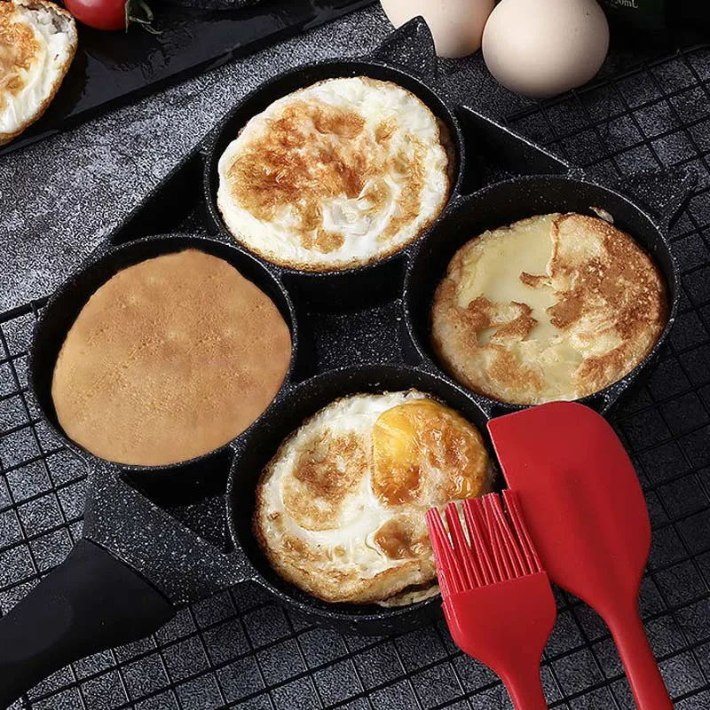 

Four-hole Frying Pot Pan Non-stick Omelet Pan Egg Pancake Pan Cooking Ham Egg Pans Household Breakfast Maker Cookware Tools