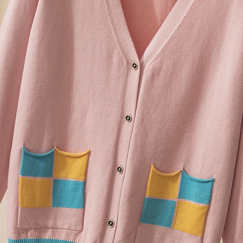 Женский длинный кардиган с узором ромбиками корейский стиль пальто оверсайз 4XL