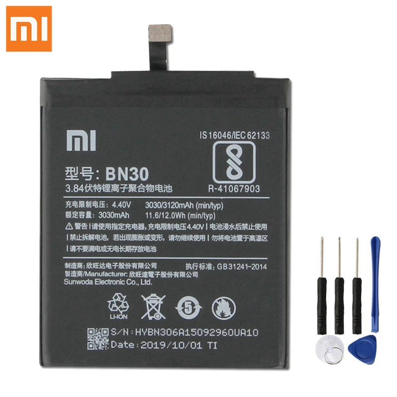 Оригинальная сменная батарея для Xiaomi mi Red mi Hong mi 4A Redrice 4A BN30, настоящая батарея для телефона 3120 мАч