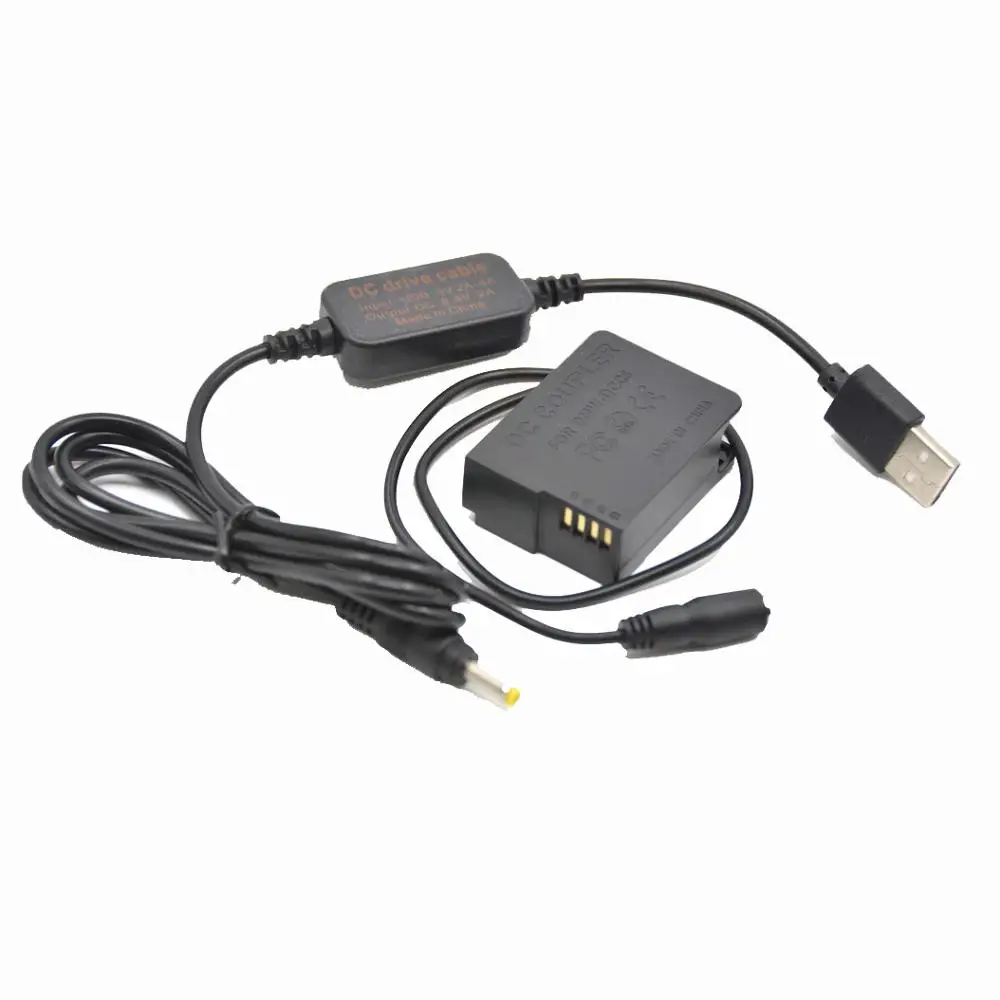 Полная декодированная батарея DMW BLC12 DCC8 DC муфта + внешний аккумулятор usb-кабель для