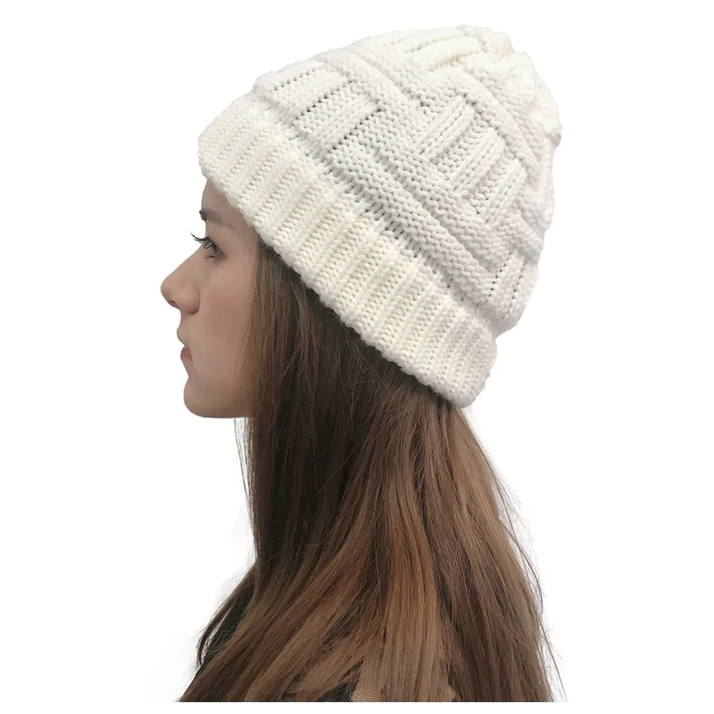 Женские повседневные однотонные женские шапки из плюша вязаная крючком шапка