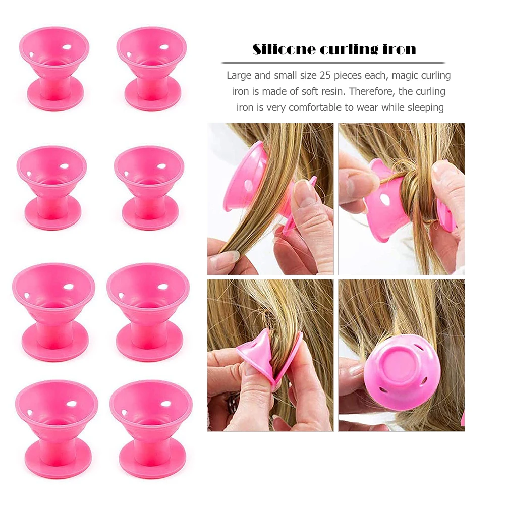 

Щипцы для завивки волос в виде грибов, без нагрева, мягкие силиконовые бигуди «сделай сам» для сна, Легкие щипцы для завивки волос, легко нос...