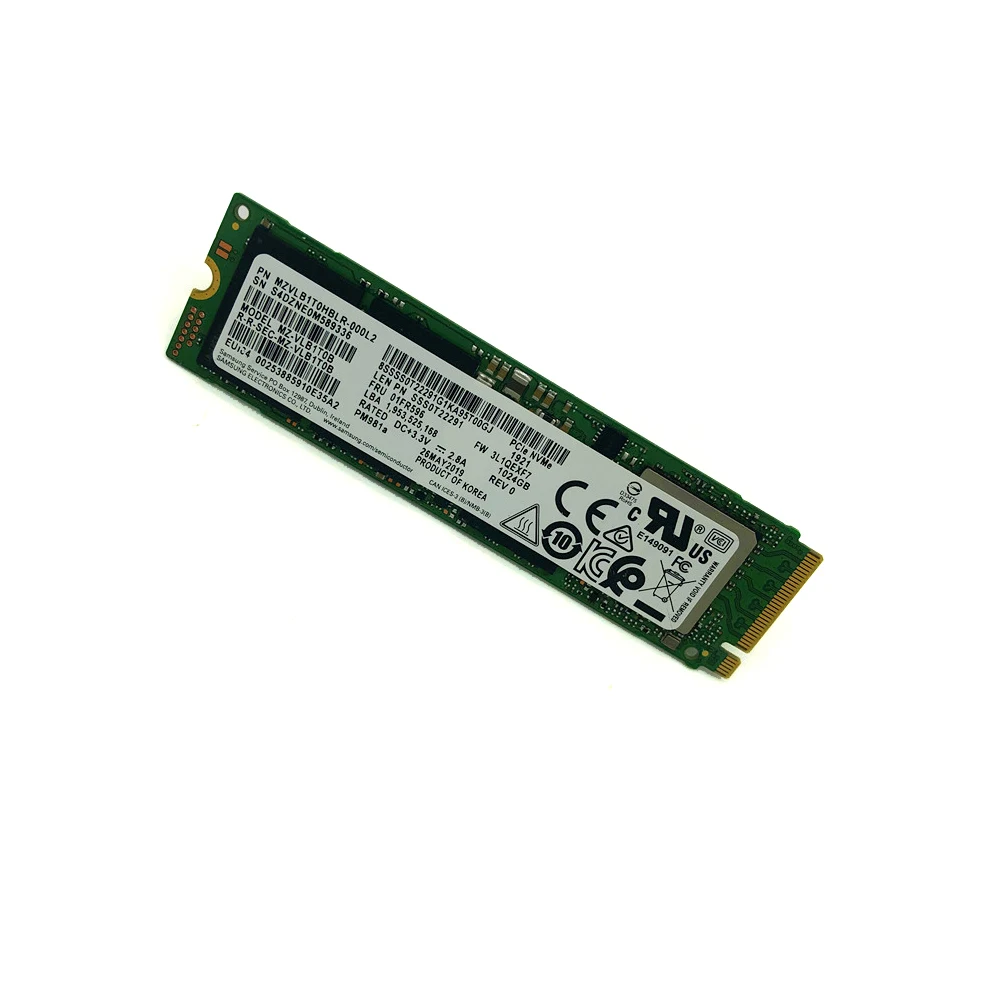 SSD SAMSUNG NVME PM981A 256 ГБ 512 1 ТБ Внутренние твердотельные накопители M2 NVMe PCIe 3 0x4 для