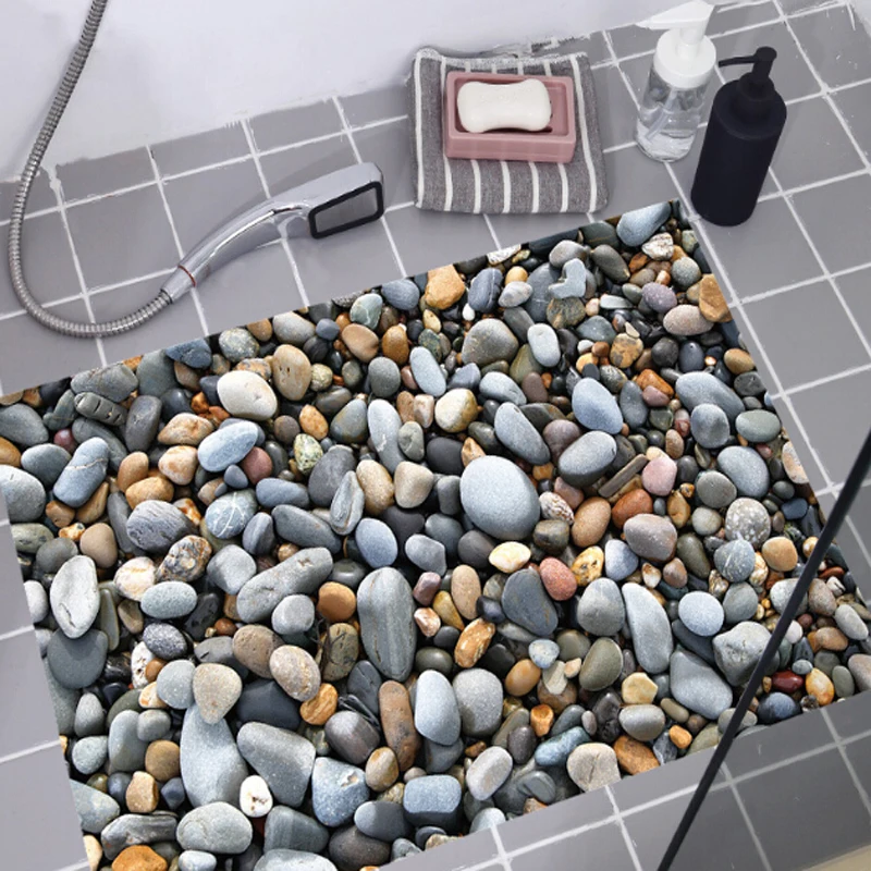 Нескользящий коврик-галька для ванной комнаты ПВХ душа кухни пола 3D наклейки