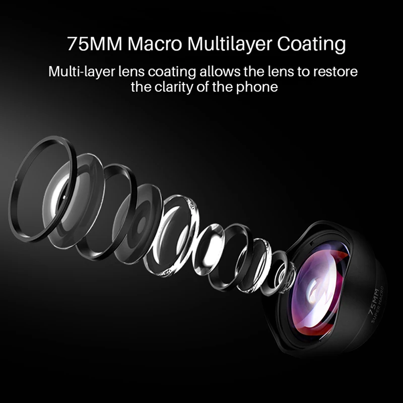ULANZI 10X Macro Phone Camera Lens Universal Lens for iPhone 12 Pro Max/11/XS Max/XR/XS Max All Android smartphone Phone Lens