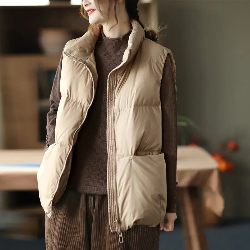 

Down Horse Silk Cotton Jacket Korean Loose Cotton Jacket Waistcoat Waistcoat Waistcoat Jacket Women's Winter