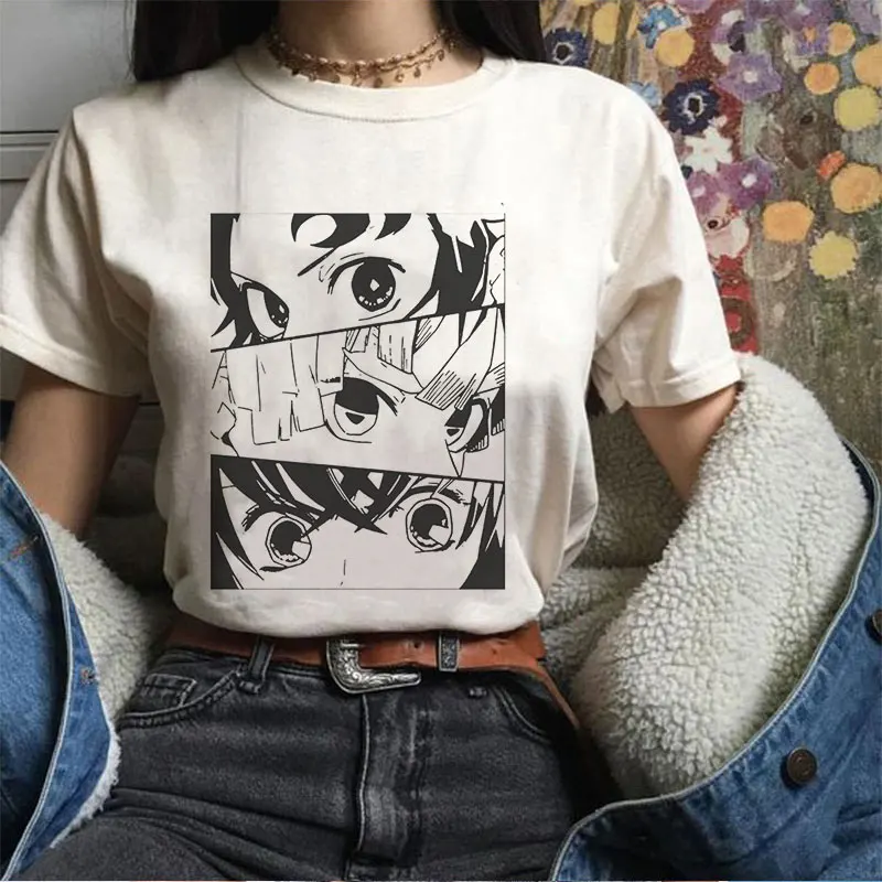 

Summer Japanese Anime Demon Slayer Kimetsu No Yaiba T Shirt Harajuku Hip Hop Tshirt Short Sleeve Loose T-shirt Tops Tees Female