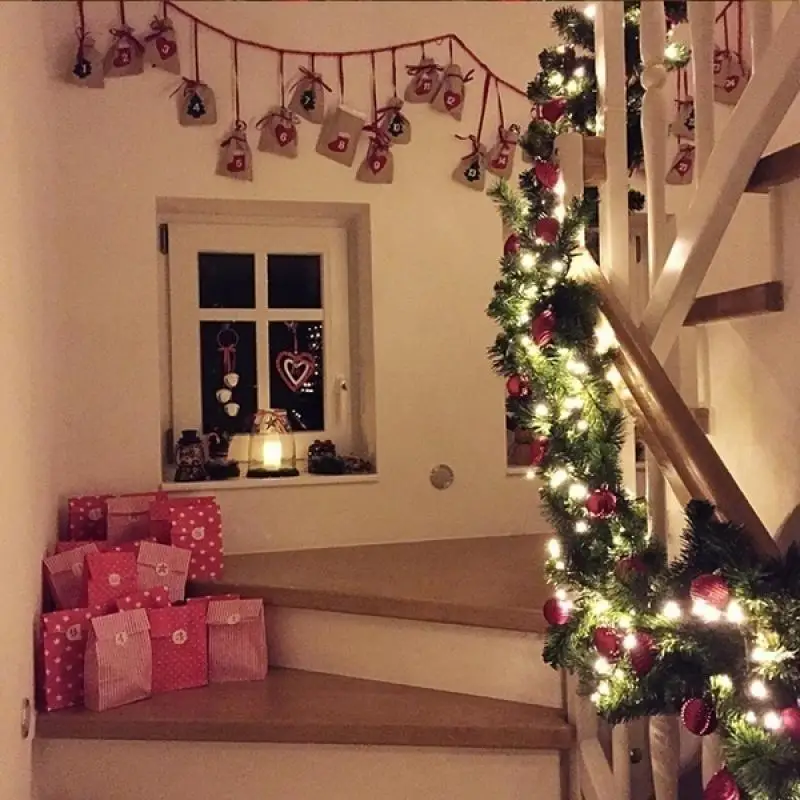 

6 Colors 2.7M Luxury Christmas Decorations Garland Decoration Rattan with Lights Xmas Home Party Christmas Tree Decorations