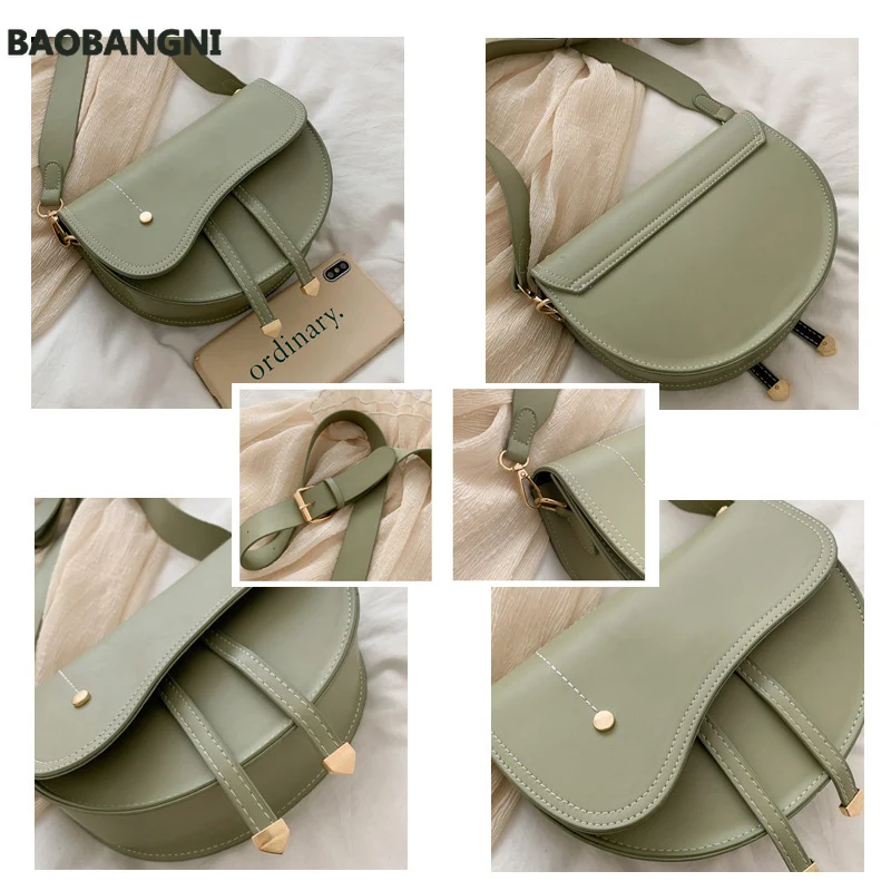 

New Retro Small Designer Bag Female PU Leather Crossbody Bag Shoulder Messenger Bag Mini Fashion Saddle Bags for Women