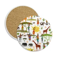 african savanna black women wildlife animals stone drink ceramics coasters for mug cup gift 2pcs