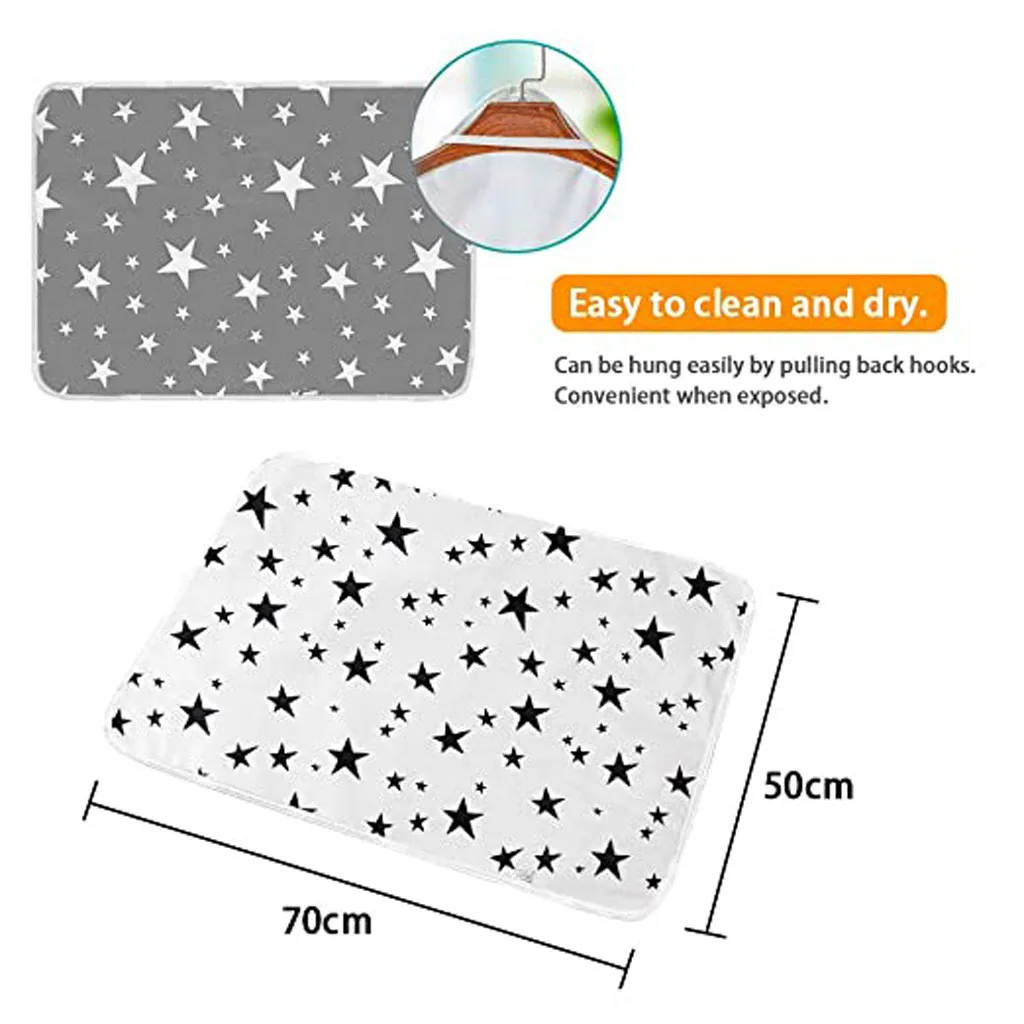 

Newborn Baby Diaper Changing Mat Cute Star Print Cotton Blend Mattress Travel Pad Reusable Waterproof Children Game Floor Mats#