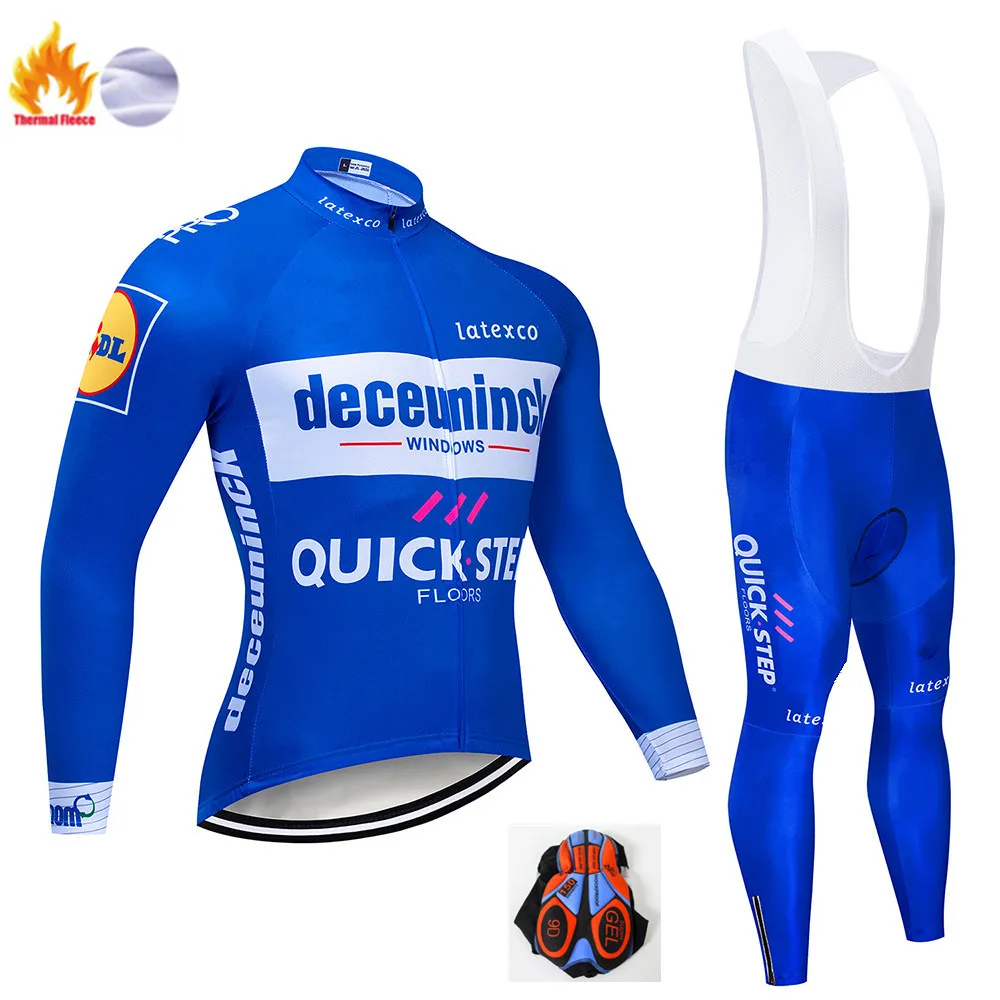Winter Cycling Suit Pro Team быстрый шаг Велоспорт Джерси 9D Bib набор одежды для велосипеда из Бельгии Мужская Зимняя Теплая Флисовая велосипедная Одежда для велоспорта - Цвет: Winter Cycling Suit