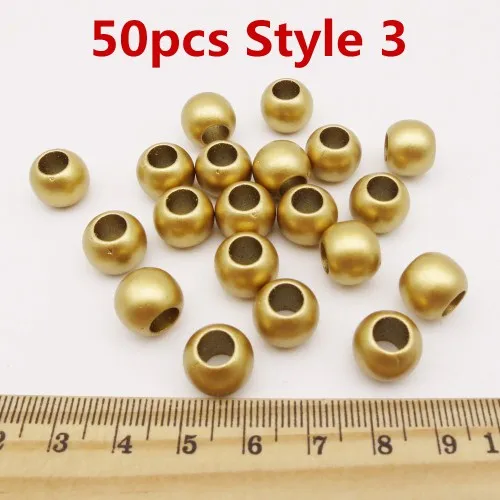 50pcs Style 3 20шт-50 шт вязанные крючком косички акриловые круглые волосы косички страшный дредлок Бусы Кольца трубка для детей девочек женские аксессуары - Цвет: 50pcs Style 3