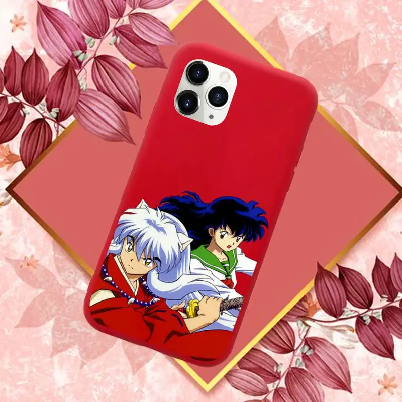 

Anime Inuyasha Hot Selling Fashion Phone Case Red Candy Color for iPhone 11 12 mini pro XS MAX 8 7 6 6S Plus X SE 2020 XR
