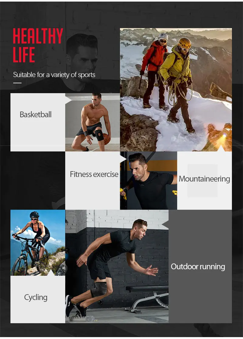 Наколенники компрессионные для фитнеса бега велоспорта 1 шт. | Спорт и