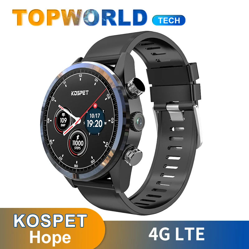 Смарт часы KOSPET Hope 4G LTE 3 ГБ + 32 sim карта WIFI монитор сердечного ритма камера 8.0MP 1 39