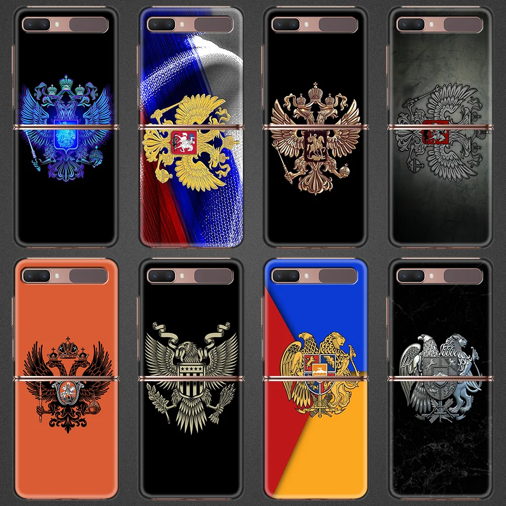 

Russia Coat Of Arms Eagle Flag Phone Cover For Samsung Galaxy Z Flip Case Phone Cases For Galaxy Z Flip Flip3 5G Luxury Shell