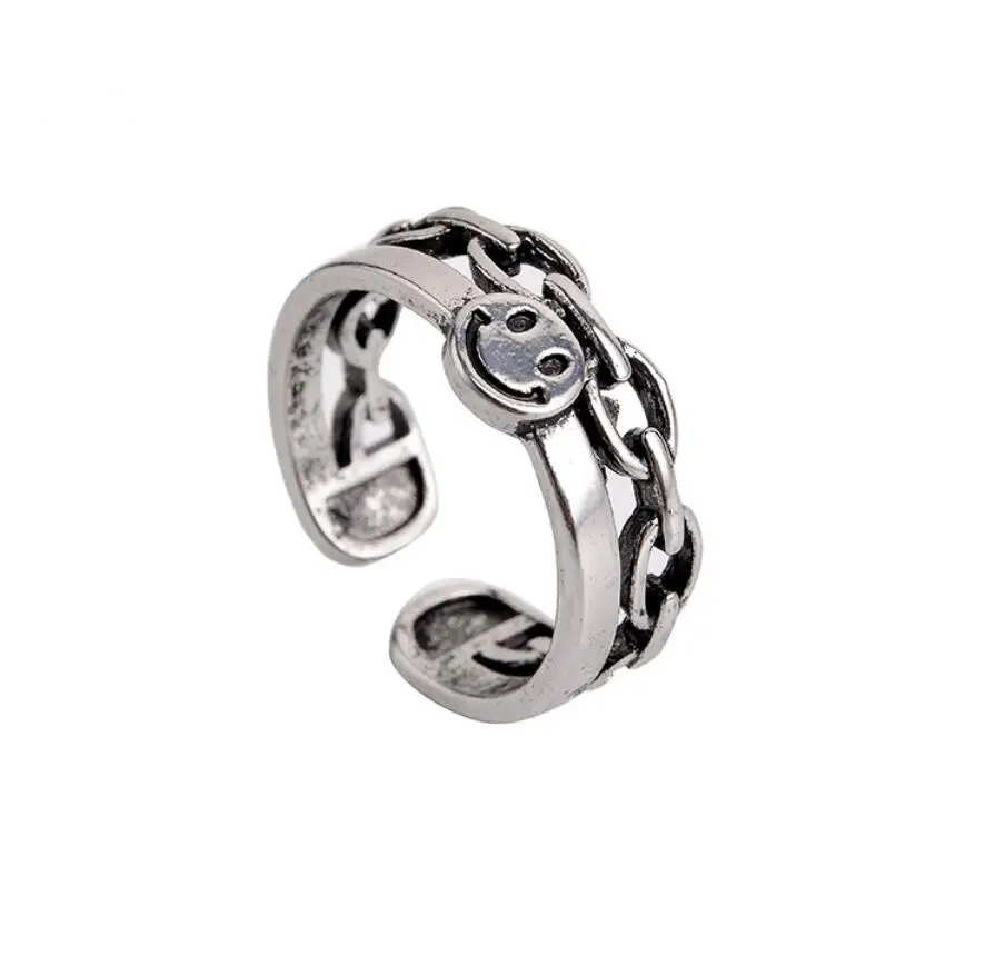 Властное кольцо со смайликом в стиле ретро для мужчин и женщин индивидуальное