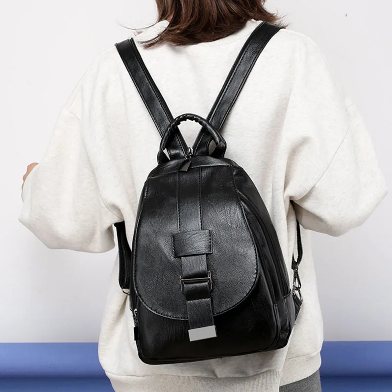 

Модный однотонный женский рюкзак SEETIC, женский рюкзак из искусственной кожи, Многофункциональный маленький рюкзак, Женская дорожная сумка, ...