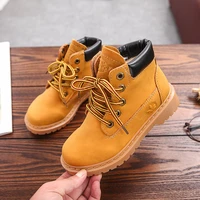 children boots kid sneaker high top leather boots for boy and girl rubber anti slip snow boot fashion lace up winter shoes