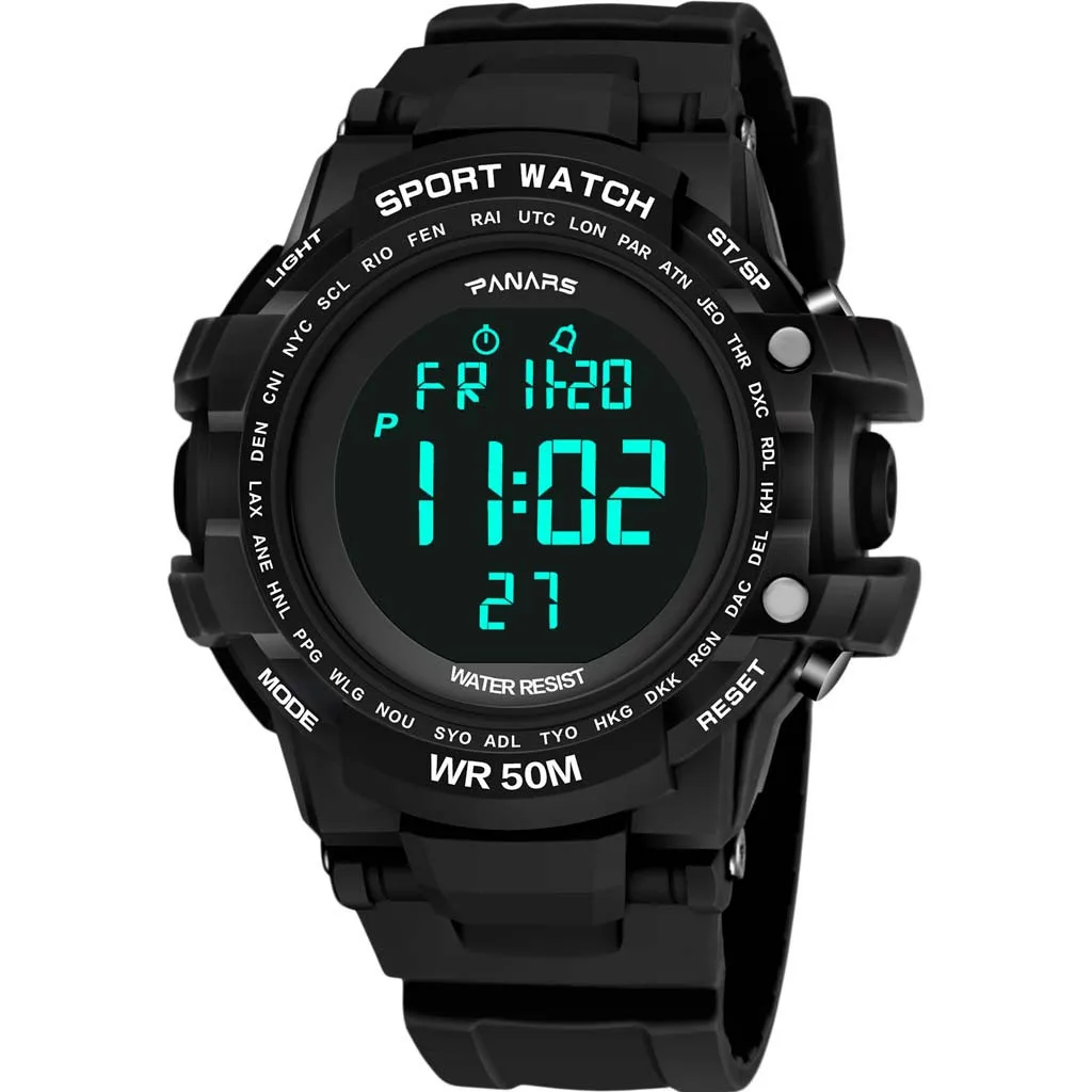 

Relogio Digital Outdoor Sports Digital Watch Luminous LED Multi Function Electronic Waterproof Watch Reloj Deportivo