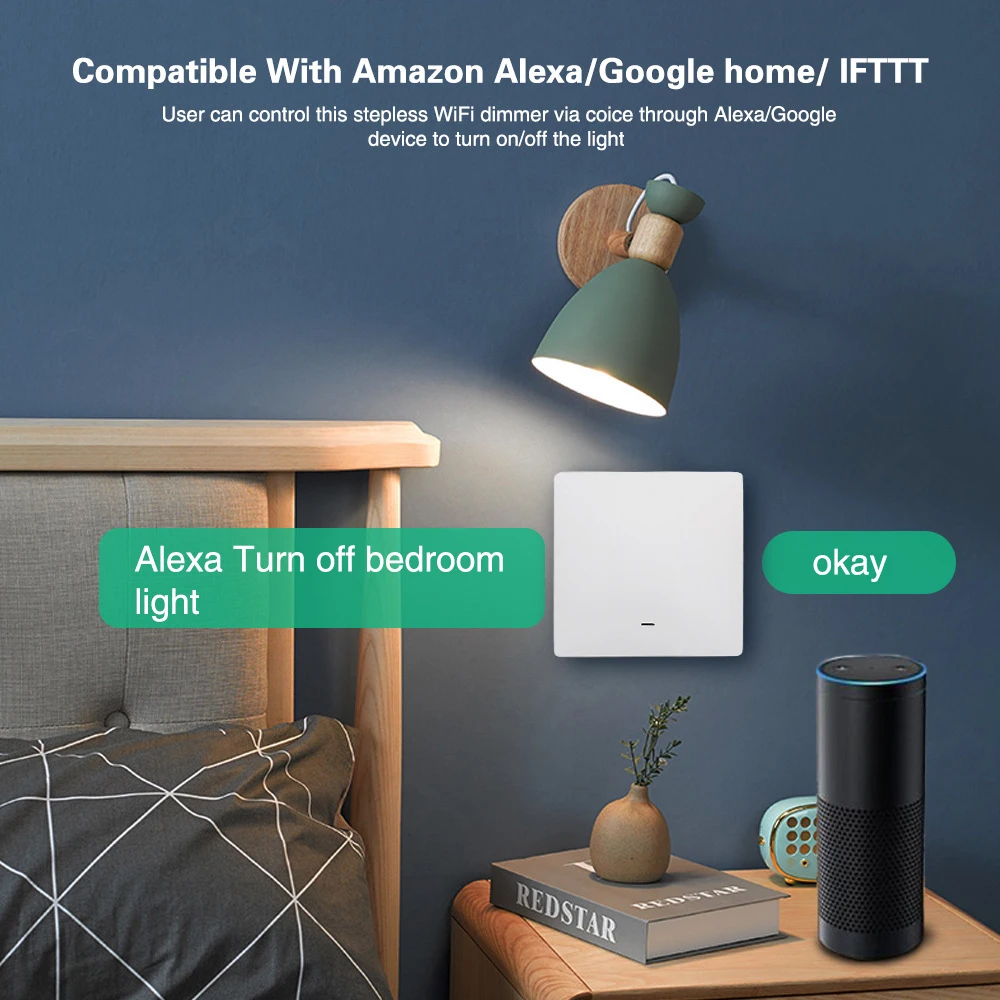 

Smart Light WiFi Switch AC100-240V 50/60Hz APP Remote Controller Timing Function Touch Wall Switch for Tuya/Alexa Smart Home