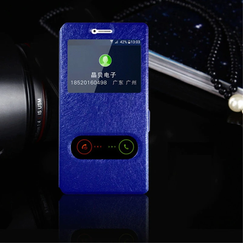 Чехол для Honor 7 Lite быстрое окошко просмотра ответа флип-чехол из искусственной